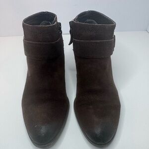 Franco Sarto Barrett DarkBrown Suede Ankle Boots Size 6M